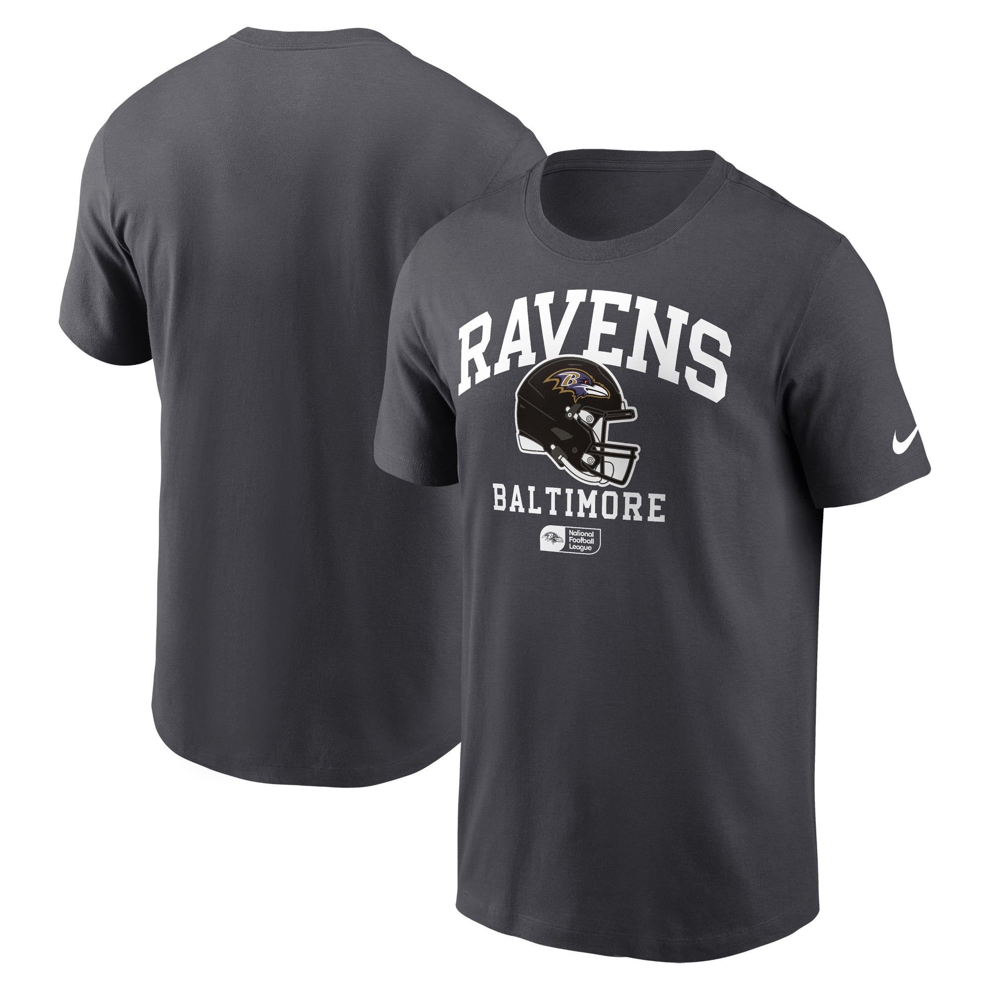 Men's Baltimore Ravens Anthracite Helmet Essential T-Shirt Men's Baltimore Ravens Anthracite Helmet Essential T-Shirt
